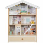 Vaikiškas didelis medinis lėlių namas su 2 figūrėlėmis ir priedais | 28 vnt | Classic World CW50552